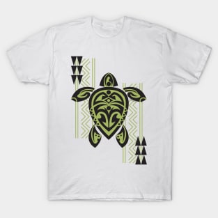 Black & Green Tribal Turtle Tattoo Warrior T-Shirt